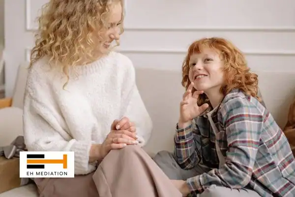 Happy mother and child after sorting child arrangements mediation Lancaster